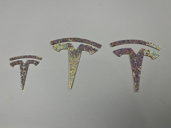 Tesla Model 3 T-Logo Diamant Aufkleber 3er-Set