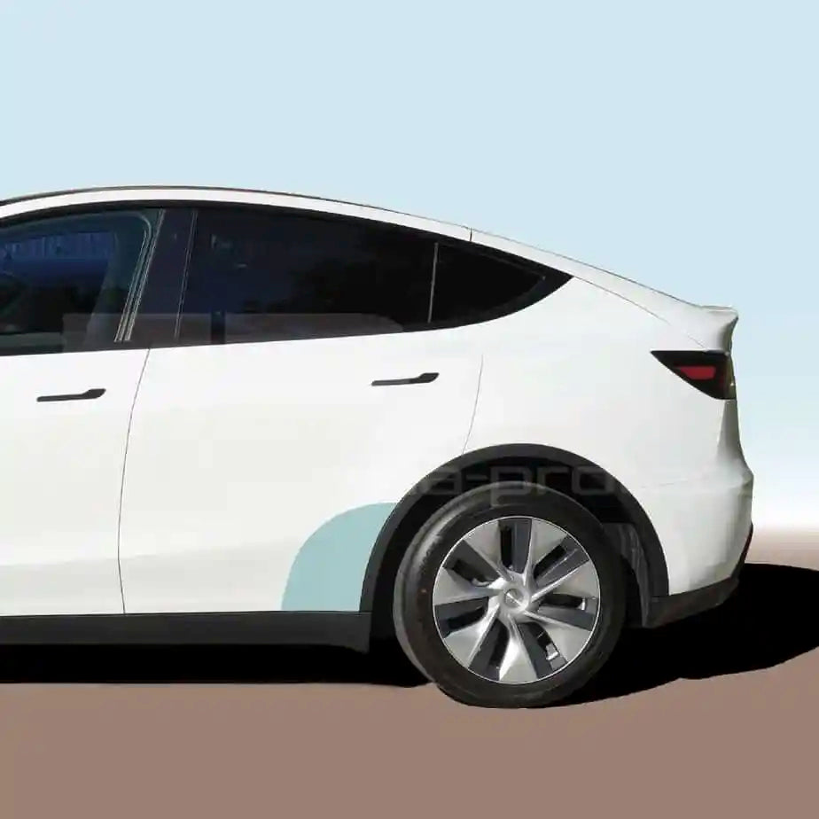 Tesla Model Y Transparente Schutzfolie hinterer Einstieg Variante 1