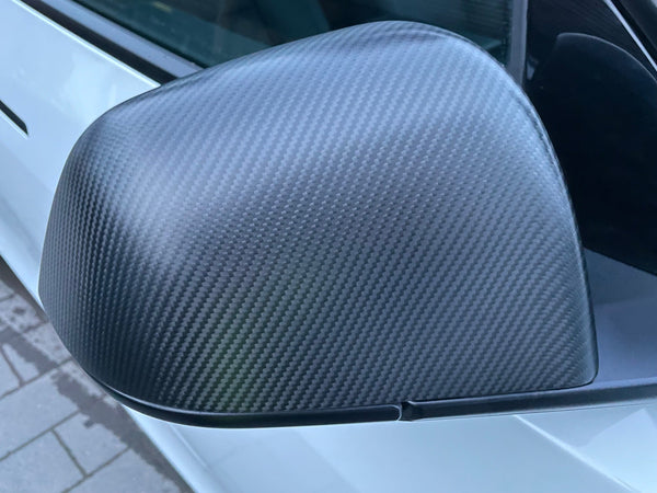 Tesla Model 3 Echt Carbon Spiegelabdeckungen - matt