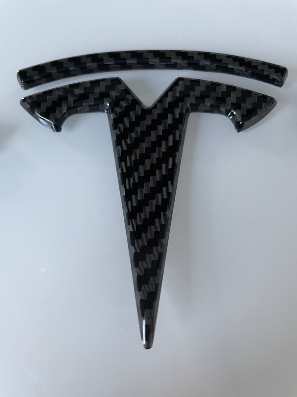 T-Logo Set für vorne, hinten und Lenkrad für Model 3 - Kappen