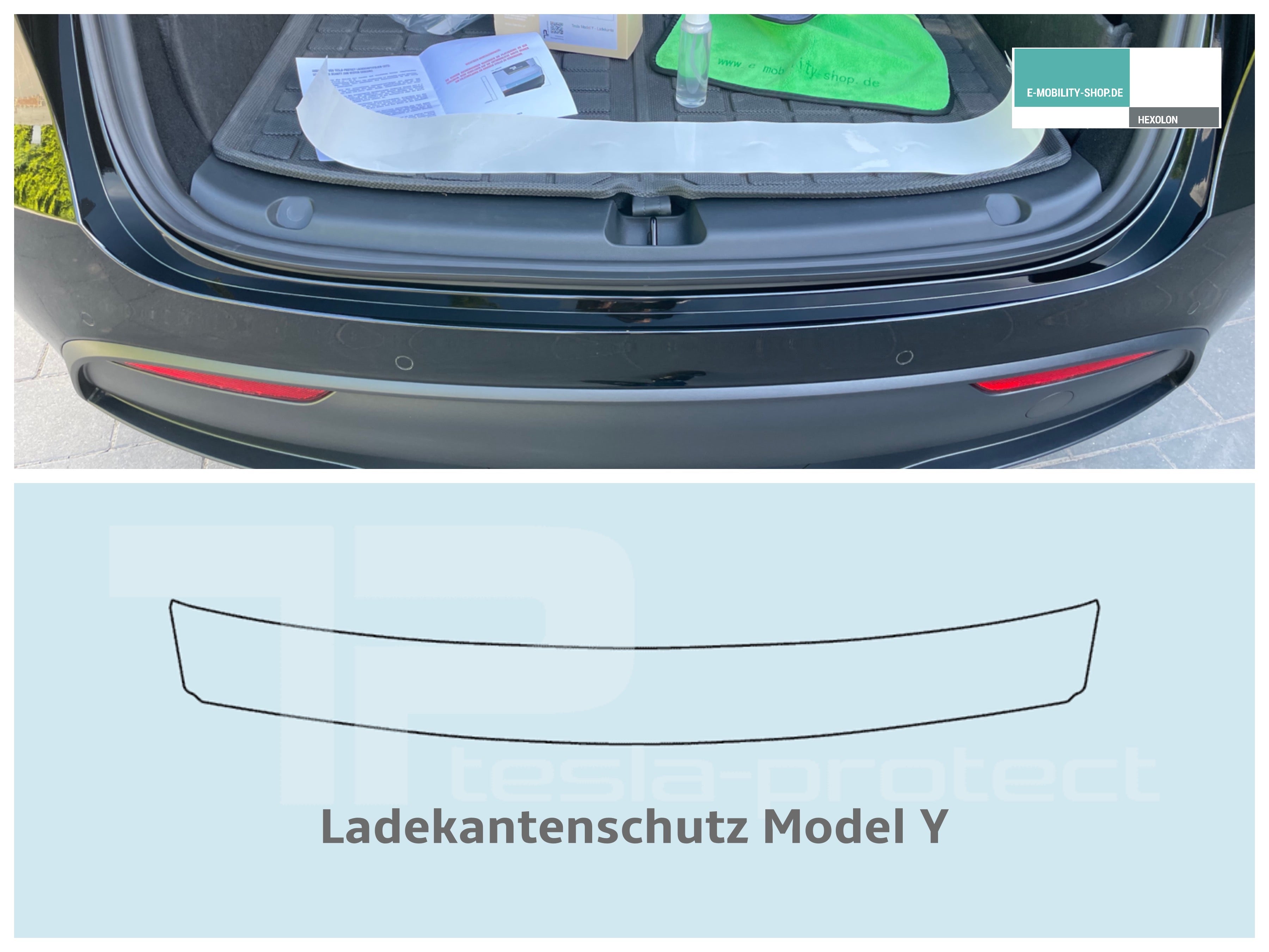 Tesla Model Y Kofferraum Ladekantenschutz Alu schwarz – E-Mobility Shop