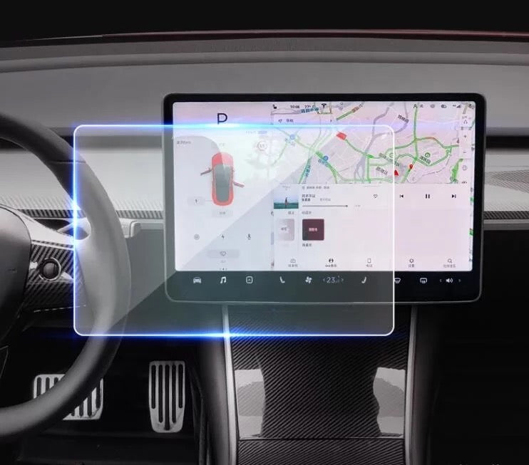 SXCY [2 Stück] Tesla Model 3 2024 2025 Navigation Schutzfolie 15.4 Center  + 8 Rear Touchscreen Display Transparent Nano Schutzfolie, 6H Härte